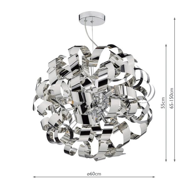 Rawley 9 Light Pendant Polished Chrome - Image 5