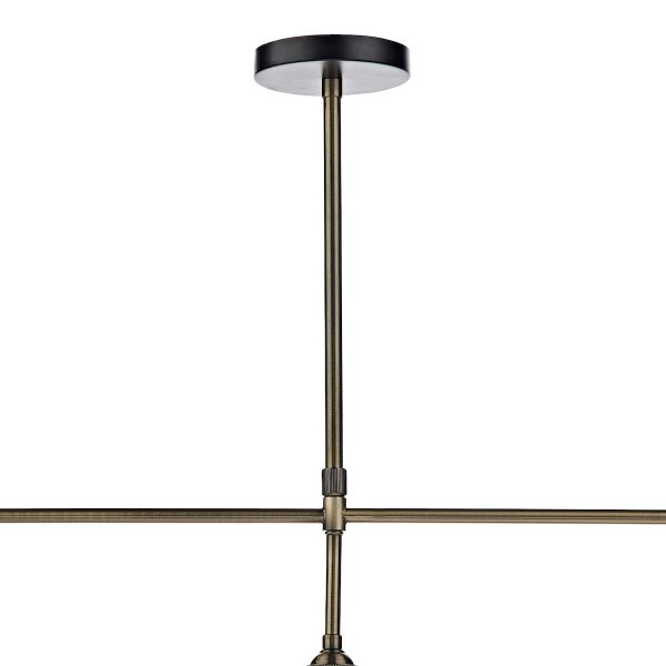Ray 3 Light Bar Pendant Antique Brass Clear - Image 2