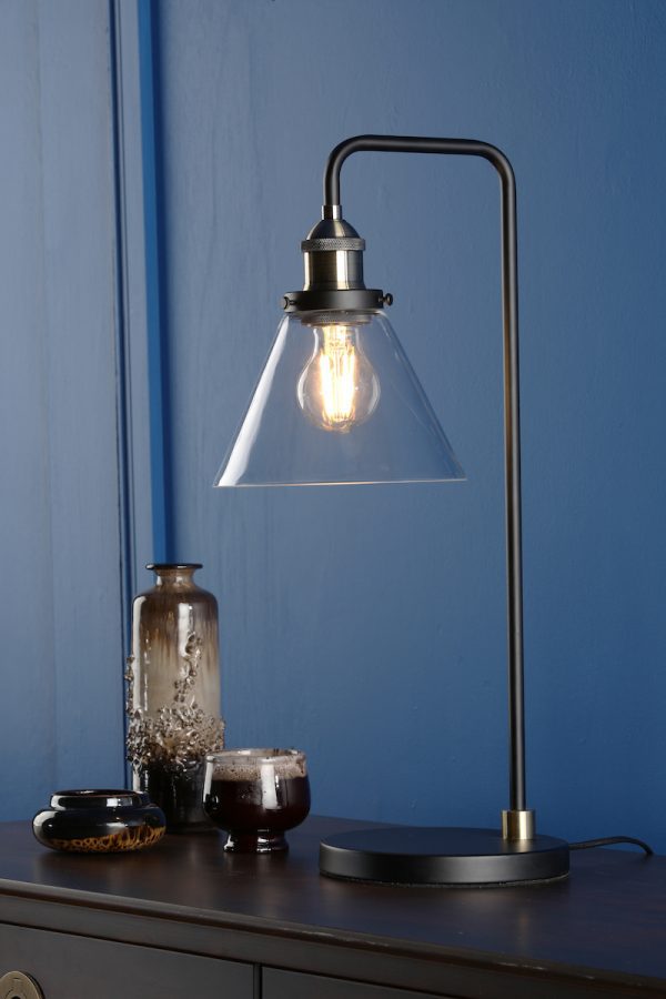 Ray Table Lamp Antique Brass and Glass - Image 6