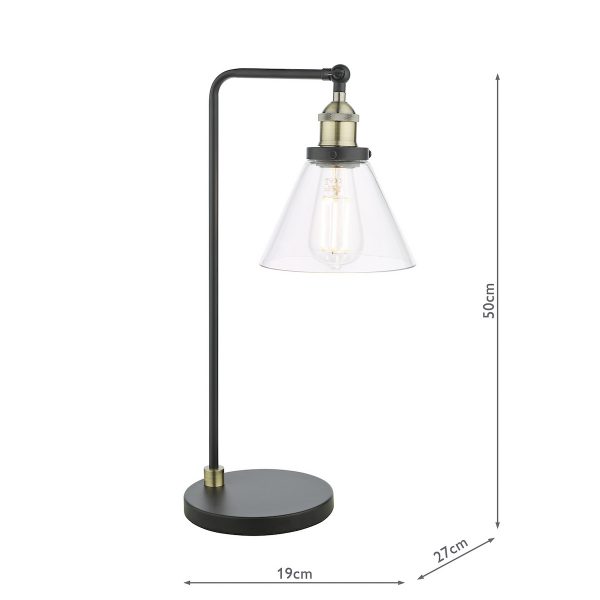 Ray Table Lamp Antique Brass and Glass - Image 10