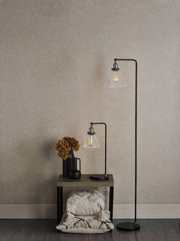 Ray Floor Lamp Antique Brass and Glass - Image 9