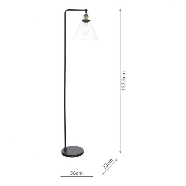 Ray Floor Lamp Antique Brass and Glass - Image 10