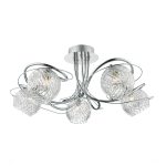 Rehan 5 Light Semi Flush Decorative Glass Polished Chrome Frame