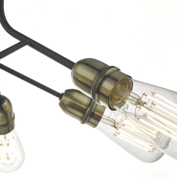 Remy 6 Light Semi Flush Black & Antique Brass - Image 3