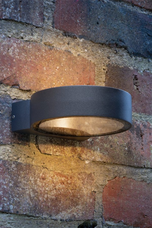 Reon Outdoor Wall Light Matt Grey Glass IP65 LED - Image 4