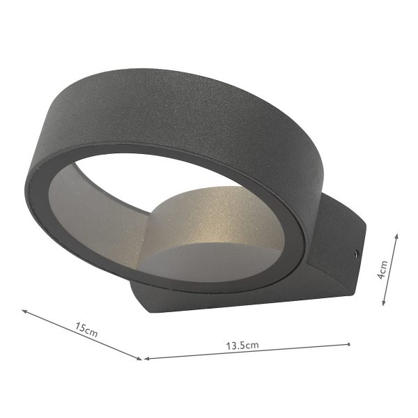 Reon Outdoor Wall Light Matt Grey Glass IP65 LED - Image 6