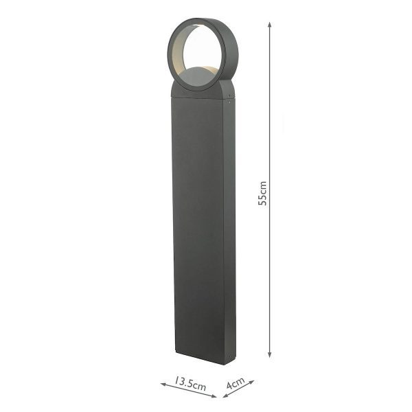 Reon Outdoor Post With Round Light Anthracite IP65 LED - Image 5