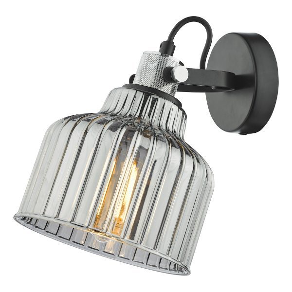 Rhode Wall Light Polished Chrome Smoked Glass - Image 3