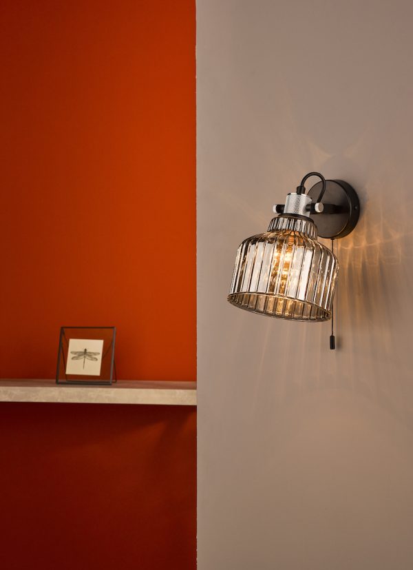 Rhode Wall Light Polished Chrome Smoked Glass - Image 5