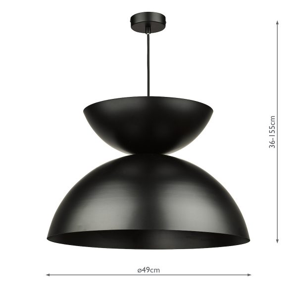 Riya Pendant Matt Black - Image 7