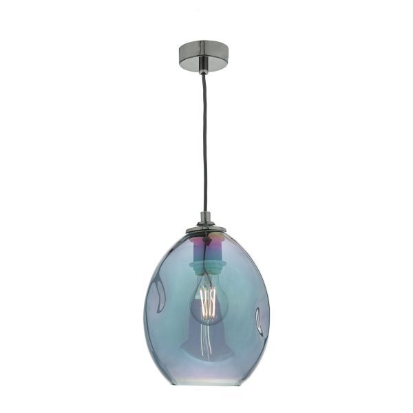 Rogan Pendant Black & Iridised Glass