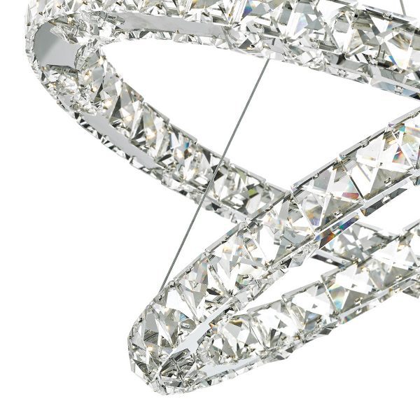 Roma 2 Tier Pendant Polished Chrome Crystal LED - Image 5