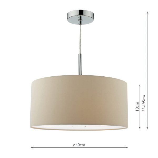 Ronda 3lt Pendant Ecru Faux Silk Shade 40cm - Image 5