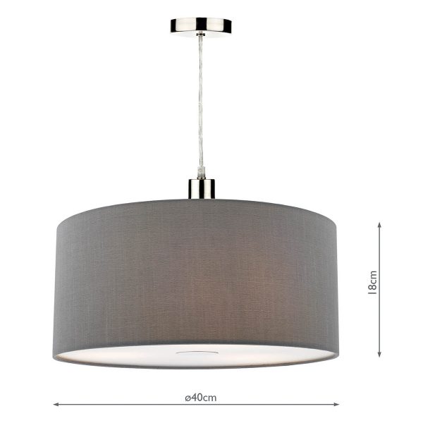 Ronda Grey Faux Silk Easy Fit Shade 40cm - Image 6