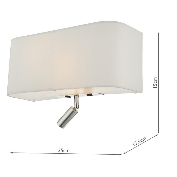Ronda 3 Light Wall Light Ivory With LED Reading Light - Image 7