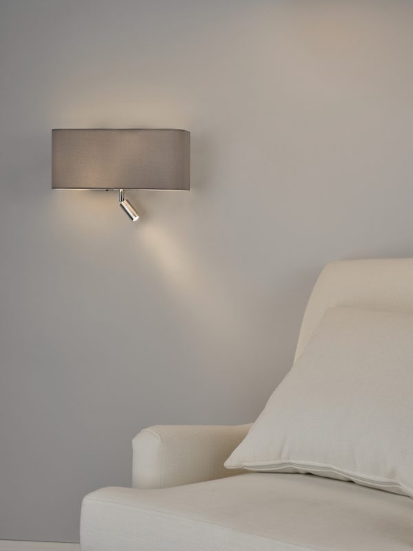 Ronda 3 Light Wall Light Grey With LED Reading Light - Image 6