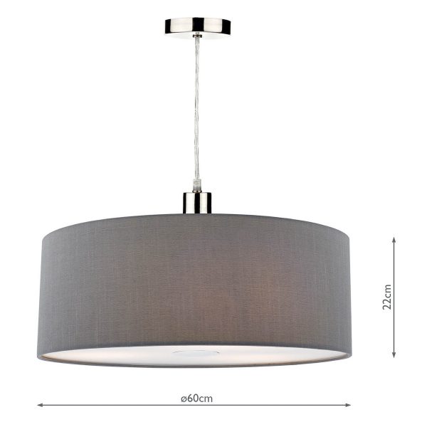Ronda Grey Faux Silk Easy Fit Shade 60cm - Image 4