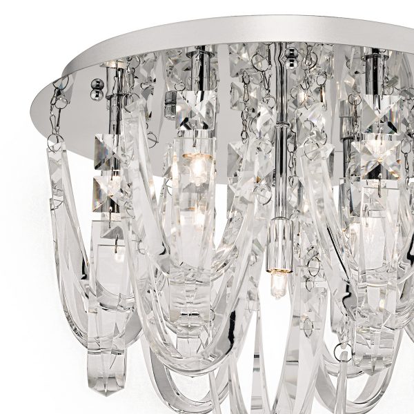 Roxanne Small 7 Light Flush Polished Chrome Crystal - Image 2