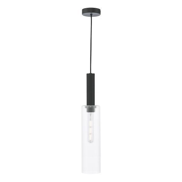 Ruben Pendant Satin Black and Ribbed Glass - Image 3