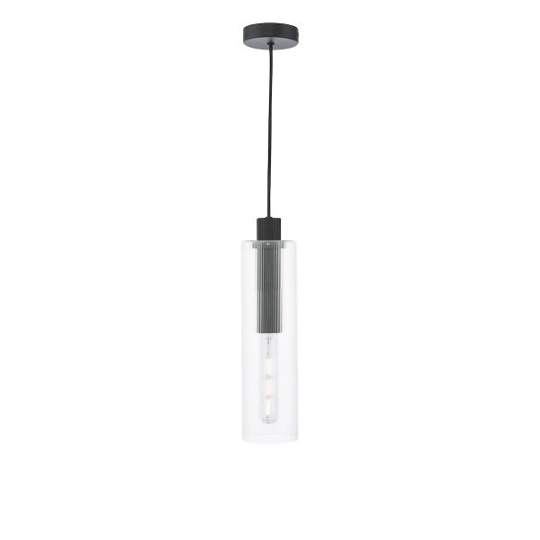 Ruben Pendant Satin Black and Ribbed Glass - Image 4