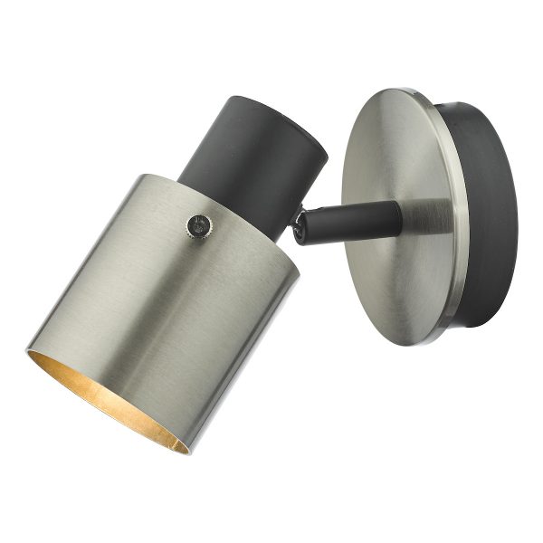 Ryan Single Wall Spotlight Brushed Nickel Matt Black