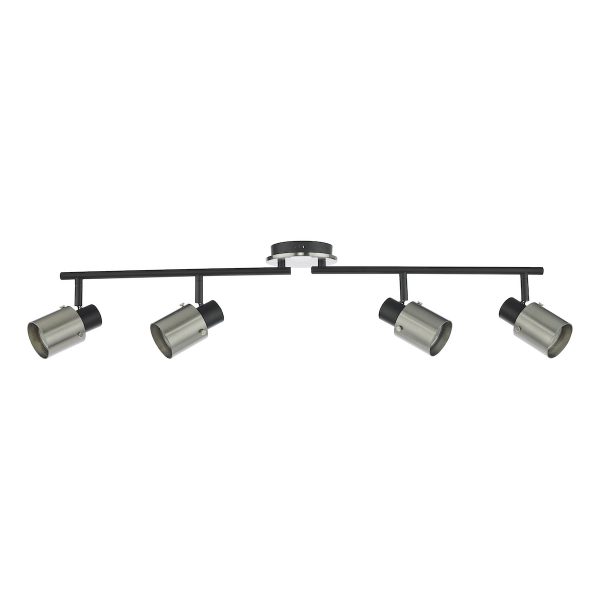 Ryan 4 Light Bar Spotlight Brushed Nickel Matt Black - Image 2
