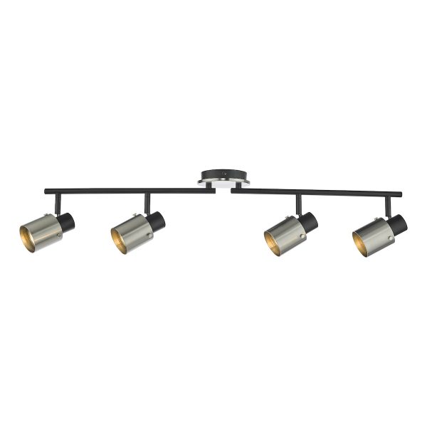 Ryan 4 Light Bar Spotlight Brushed Nickel Matt Black - Image 4