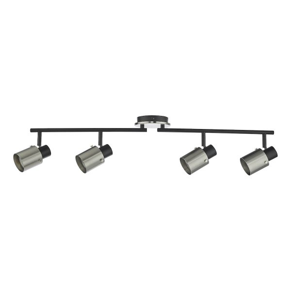 Ryan 4 Light Bar Spotlight Brushed Nickel Matt Black - Image 5