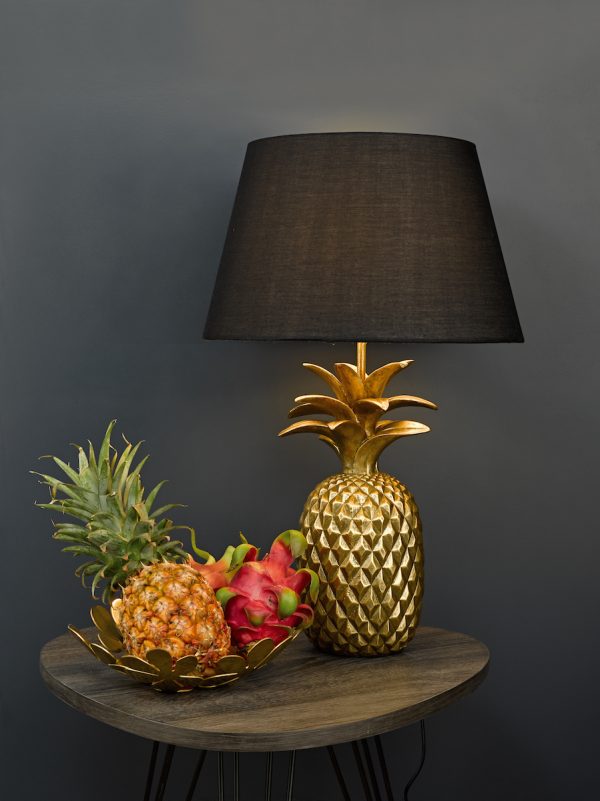 Safa Pineapple Table Lamp Gold With Shade - Image 5