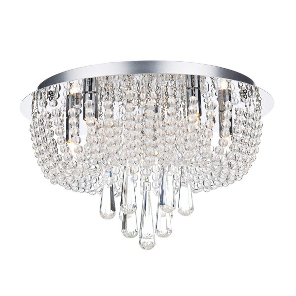 Saigon 5 Light Flush Polished Chrome/Clear