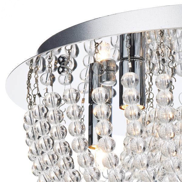 Saigon 5 Light Flush Polished Chrome/Clear - Image 2