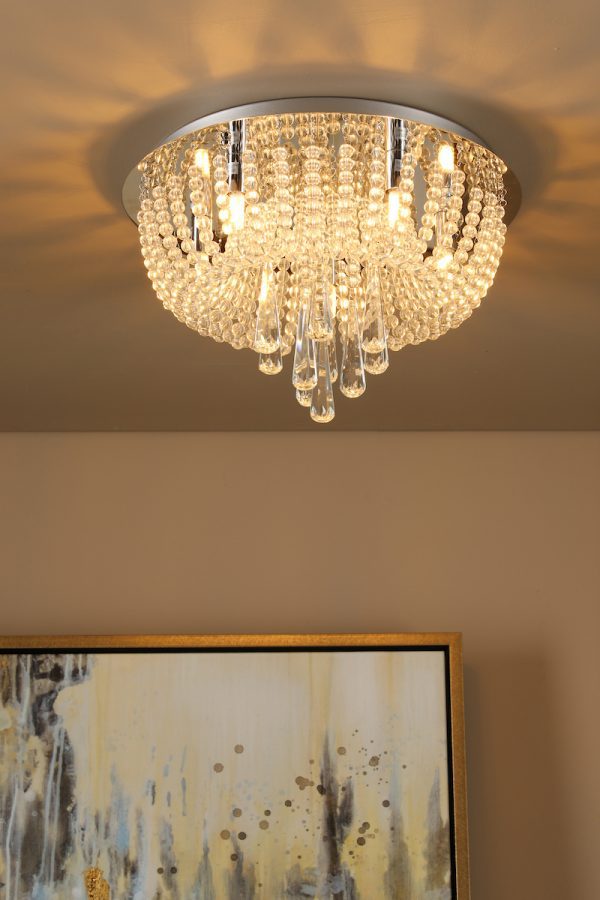 Saigon 5 Light Flush Polished Chrome/Clear - Image 6
