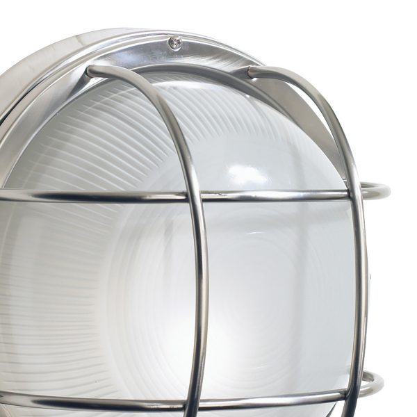 Salcombe Round Outdoor Wall Light Stainless Steel Glass IP44 - Image 2