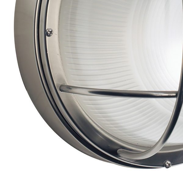 Salcombe Round Outdoor Wall Light Stainless Steel Glass IP44 - Image 3