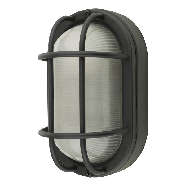Salcombe Oval Outdoor Wall Light Matt Black IP44 - Image 2