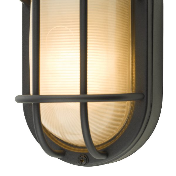 Salcombe Oval Outdoor Wall Light Matt Black IP44 - Image 3