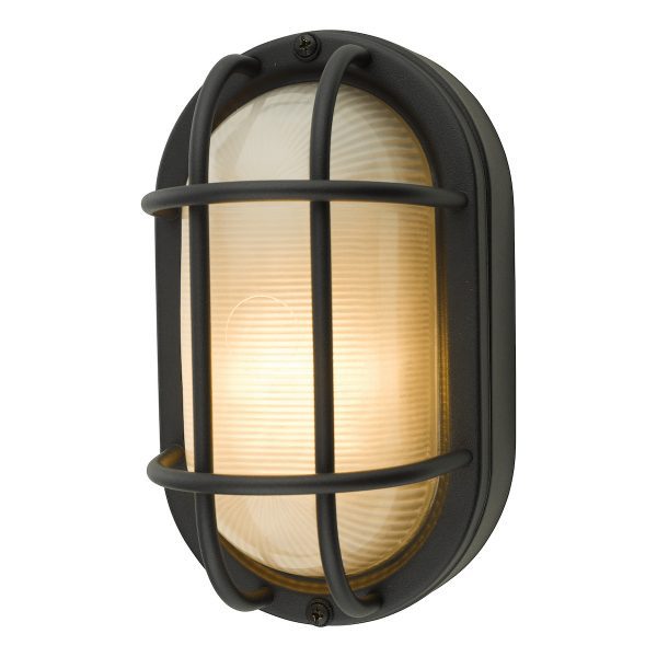 Salcombe Oval Outdoor Wall Light Matt Black IP44 - Image 4