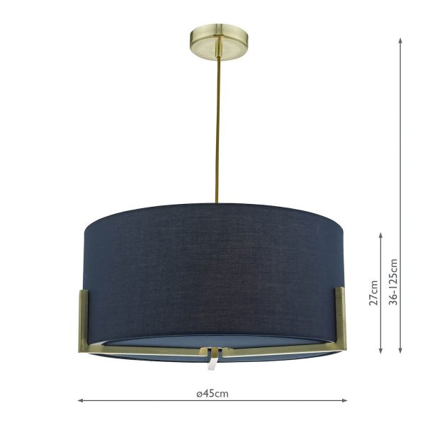 Santino Pendant Gold With Navy Cotton Shade - Image 6