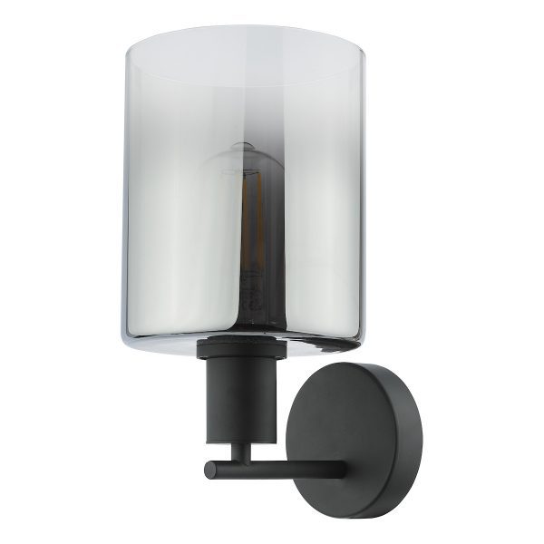 Savannah Wall Light Matt Black and Smoked Glass - Image 4