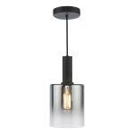 Savannah Pendant Matt Black and Smoked Glass