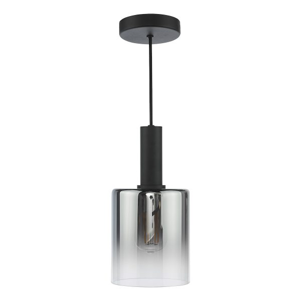 Savannah Pendant Matt Black and Smoked Glass - Image 2
