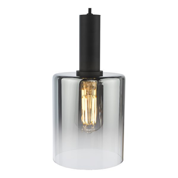 Savannah Pendant Matt Black and Smoked Glass - Image 4