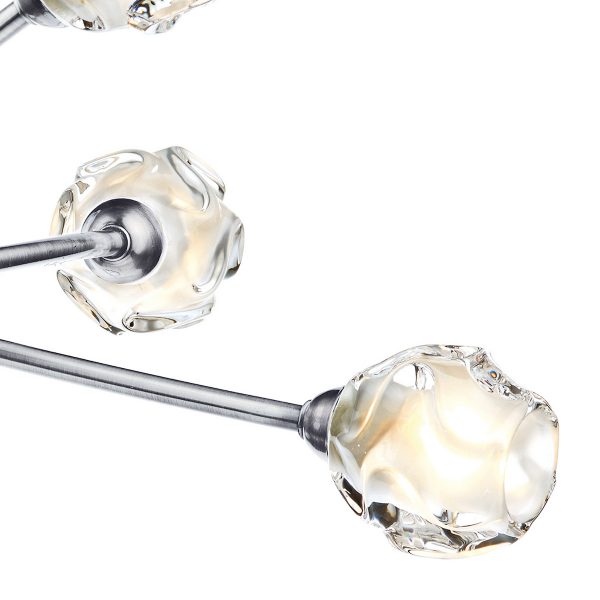 Seattle 6lt Semi Flush Satin Chrome & Sculptured Glass - Image 3
