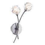 Seattle 2 Light Wall Light Satin Chrome Glass