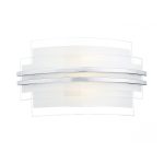 Sector Small Wall Light Frosted Glass Polished Chrome LED