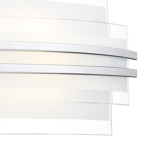 Sector Large Wall Light Frosted Glass Polished Chrome LED - Image 4