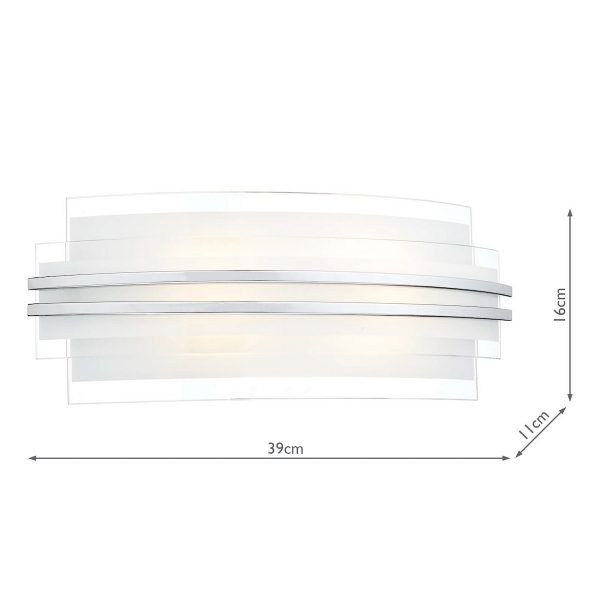 Sector Large Wall Light Frosted Glass Polished Chrome LED - Image 5
