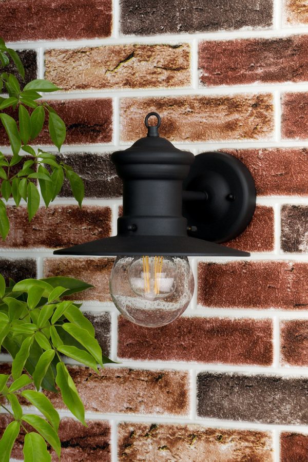 Sedgewick Outdoor Wall Light Black Glass IP44 - Image 5