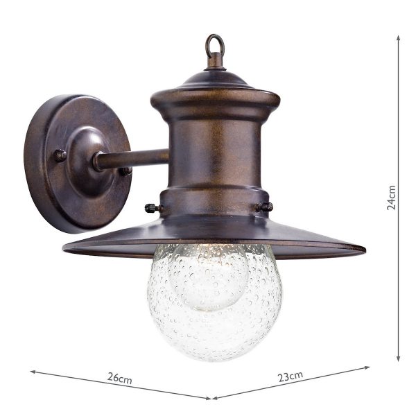 Sedgewick Outdoor Wall Light Bronze Glass IP44 - Image 6