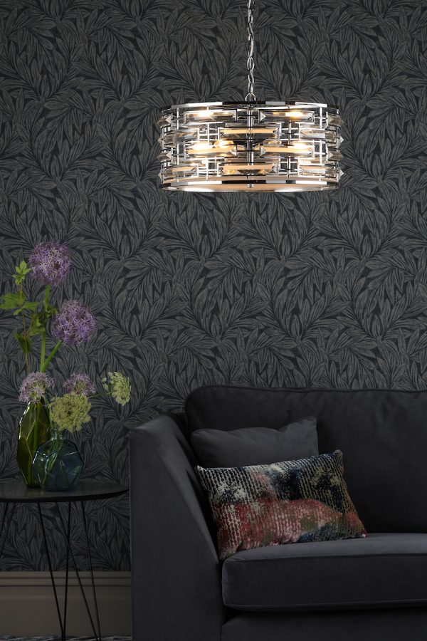 Seville 6 Light Pendant K9 Crystal Polished Chrome - Image 6